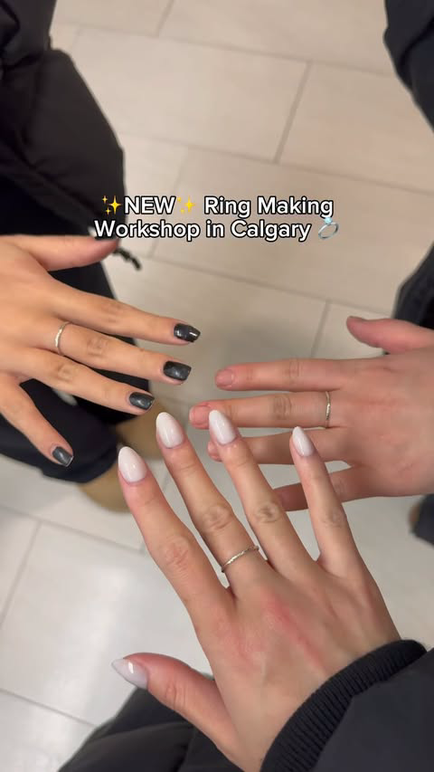 We loved getting to create our own rings at @meirakojewelry!! They have ring making workshops available in Edmonton & Calgary so be sure to check them out ☺️ #hosted 
.
.
.
#yyc #calgary #yycworkshop #calgaryworkshop #ringmaking #ringwormshop