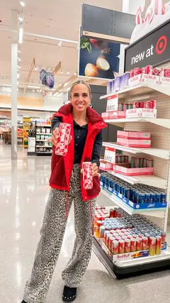 @getgorgie just launched a new holiday flavor. Come with me to Target to find it and taste test for the first time 🎯 ❣️
.
.
.
#getgorgie #gorgiepartner #brrnasket #giftbasket #cleanenergy #energydrink
