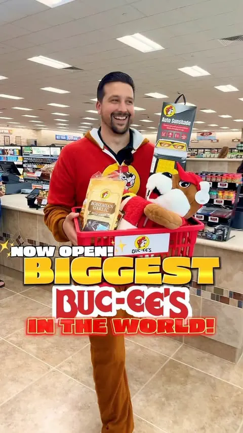 🌟 NOW OPEN! 🌟 The BIGGEST @bucees in the world is now open in Luling, TX! 🦫
.
📍 10070 IH-10 W, Luling, TX  78658, United States
.
🤯 This enormous 75,000 sqft family travel center is jam-packed full of brisket, fudge, coffee, beaver nuggets, toys