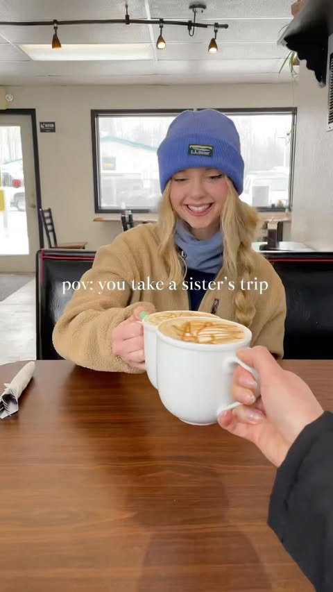 This is your sign to take a sister’s trip 👯‍♀️ Rent a little log cabin, read your books by the fire, make each others warm cup of tea, go to brunch, gossip in the hot tub, take Polaroid pictures, cozy up in bed with popcorn, watch your favorite rom-