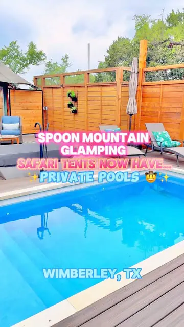✨The safari tents ⛺️ at @spoonmountainglamping in Wimberley, TX just got a major glow up 🤩… now EACH safari tent has it’s OWN 🆕 private pool 🏖️ ✨
.
.
✨This is glamping, Texas Hill Country style 🤠 🌊 ✨
.
.
✨Tag a friend you want to stay @spoonmoun
