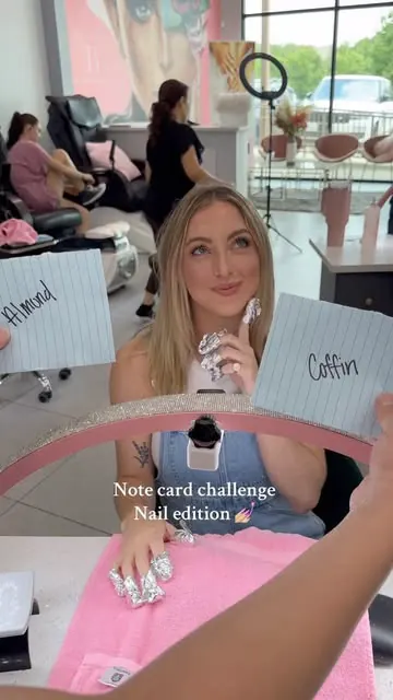 Note card challenge! NAIL EDITION 💅🏼 

Went in today with no clue what I wanted to do with my nails so…. we played the note card challenge 😂😱 . I picked some cards and let my nail tech do the rest. He nailed it 😉. 

#notecardchallenge #summernai