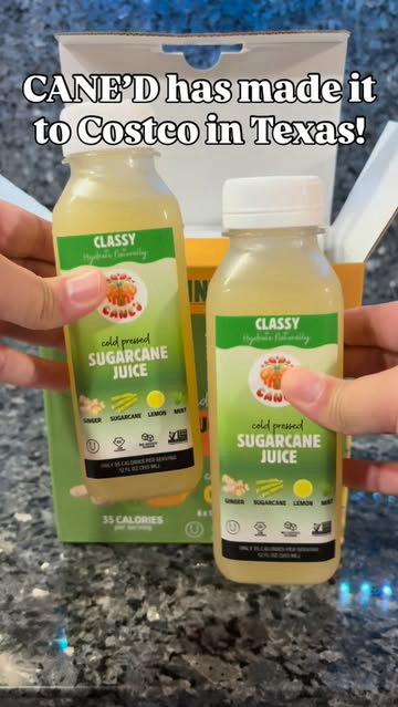 The sugarcane juice @drinkcaned is finally in stock in Texas @costco stores for a limited time! I got to try the classy flavor of the juice and it’s refreshing! The sugarcane has no added sugar, and it has 35 calories per serving! Cane’d is now avail