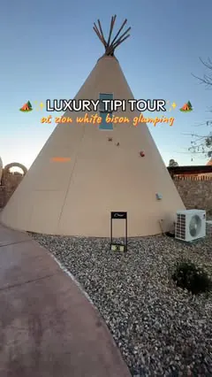 Zion White Bison Glamping luxury tipi tour 🏕️✨🪵 @zionwhitebison 

#zionwhitebison #zionnationalpark #glamping #hotelforcouples #vegaslocals 
Hotel for couples
Glamping near Las Vegas 
Pet friendly glamping 
Zion white bison review 
Vegas local stay