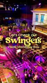 @SwingersUS at @MandalayBay is a whole vibe! Mini golf meets speakeasy-style lounges, live DJs bringing the vibes, seriously good street food and some of the best cocktails in Las Vegas 🍹 
 
The courses are wild, the Carnival area is a fun little bo