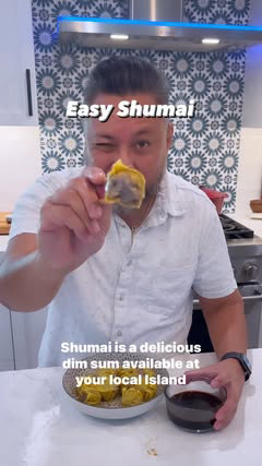Shumai is a delicious dim sum available at your local Island Pacific Market. Freshly frozen, it’s so super easy to enjoy just merely microwave or steam. While it was heating I mixed up a simple dipping sauce with soy, rice vinegar, sesame oil, sugar 
