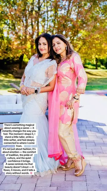 There’s something magical about wearing a saree — it instantly changes the way you feel. The moment I drape it, I stand a little taller, smile a little softer, and feel deeply connected to where I come from.
It’s not just about fashion; it’s about em
