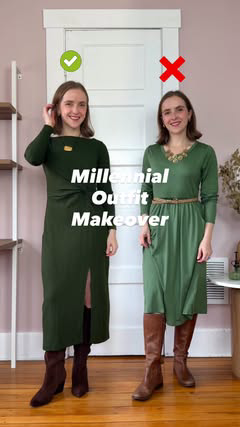 Millennial makeover (Type “SHOP” to have this look sent to your DMs) We love this sweater dress look for cozy season!! And as always, fashion is an opinion wear what makes you happy. ❤️ Details on our LTk page too!
.

.
Outfit update, outfit makeover