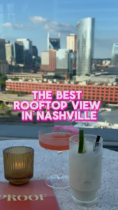 These VIEWS are Wow PROOF 🏙️ 🍸 @proofnashville @thewhotels @wnashville 

Sipping on a sunset vibe 🍹✨ at Proof, the W Hotel’s rooftop bar in the heart of Nashville’s trendy Gulch neighborhood! 🌆 

With views of the city skyline and the sounds of t