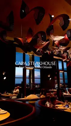 ORLANDO’S MICHELIN STAR ROOFTOP STEAKHOUSE & BAR 
CAPA @FSOrlando #CapaSteakhouse 
Where: Four Seasons Resort Orlando 

Capa is a Michelin starred steakhouse that sits atop the Four Seasons Resort in Orlando and prides itself for serving nothing but 