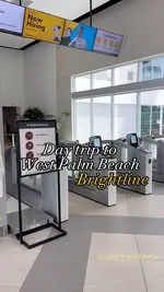 Day trip idea using the BrightLine train from Aventura to West Palm Beach! I had a premium ticket which include 🆓 snacks + beverages in the lounge and on the train. Once there, you can download the Circuit app for complimentary shuttle (within dista