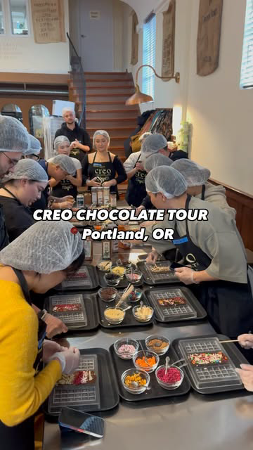 🍫✨ Had the sweetest time at the @creochocolate Tour in Portland! 🌟

If you love chocolate, this tour is a must-do! You get a fun and interactive peek behind the scenes of one of Portland’s award-winning chocolate makers. 

📚 Our tour guide was not
