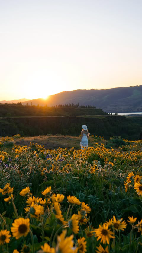 A spontaneous sunset send with “GORGE”ous wildflowers 🥹🌼🫶🏼✨☀️ 

Every year this is one of our favorite places to explore in the Columbia River Gorge! 

Tom McCall Preserve 
Rowena Crest 
Roughly 1.5 hours from Portland 

Have you been here for wi