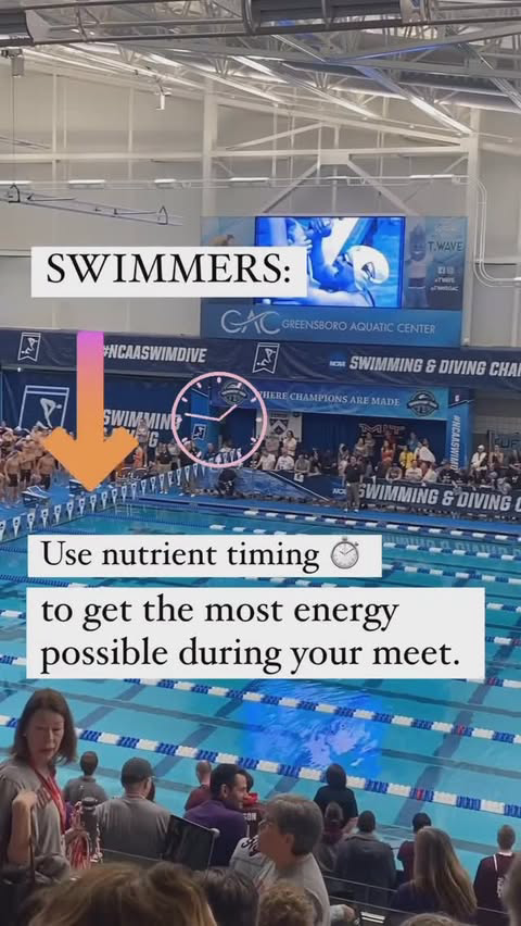 Time your fueling to maximize your energy at meets!

Jump in a LAP program for support guidance. We have something for everyone. 

DM “LAP for direct 🔗🔗🔗