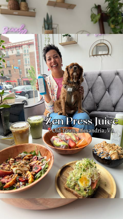 Cold-Pressed Juice in Old Town Alexandria ✨

Bring out your inner peace at @zen.press 🧘🏽‍♀️

This adorable, tranquil space on King Street is the perfect place to ease into the day. Lounge on the couch in the good vibes corner while you sip on a col