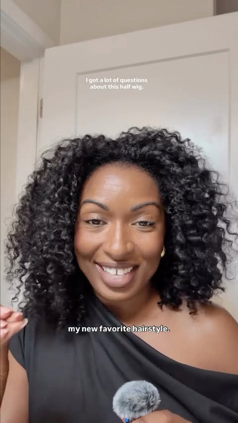details: @iseehairbeauty afro curly half wig - 18 inches (i cut it a lil bit) - 250% density 

i’ll do a full wash day routine next week! 

——
#halfwig #naturalhair #naturalhairstyles #scalpsensitivity #naturalwig #protectivestyle #blackgirlhair #nat