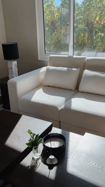 the upgrade i didn’t know we needed!! 🤍☁️ in love with how homey and elevated our living room looks @cozey #ad