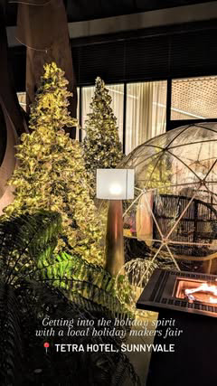 came for the holiday makers fair but stayed for the festive vibes ✨ @tetrahotelsv & @achotelmoffettpark hosted their annual holiday popup market this week featuring dozens of local artists & makers, from baked goods to jewelery, toys, candles, plants