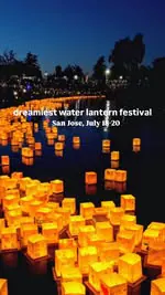 it's absolutely beautiful seeing so many water lanterns floating away and heartwarming to read the beautiful wishes on them, such a cute date night idea 🫶

📍 Water Lantern Festival, San Jose this weekend July 18-20

not sponsored! follow for more b