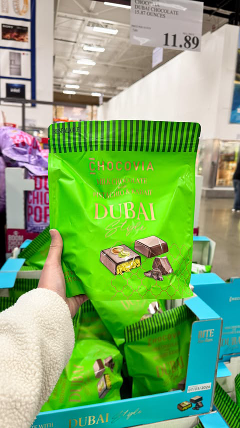 🗣️ COSTCO NOW SELLS DUBAI CHOCOLATE 🍫

Right when I got home, Dubai chocolate popped up on my feed and I went dashing out the door. 🏃‍♀️The curiosity was killing me so I’m happy to say I finally got to try it and can sleep peacefully now. $11.89 f