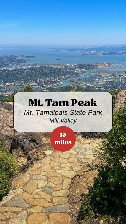 ➡️Share this with someone you want to do this peak hike with!

A lot of people do the 0.75-mile Verna Dunshee Trail to Mt. Tam’s East Peak and call it a day, but my favorite way to get to the peak is by going the long way…starting at sea level. 

Thi